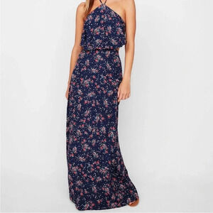Express floral halter maxi dress